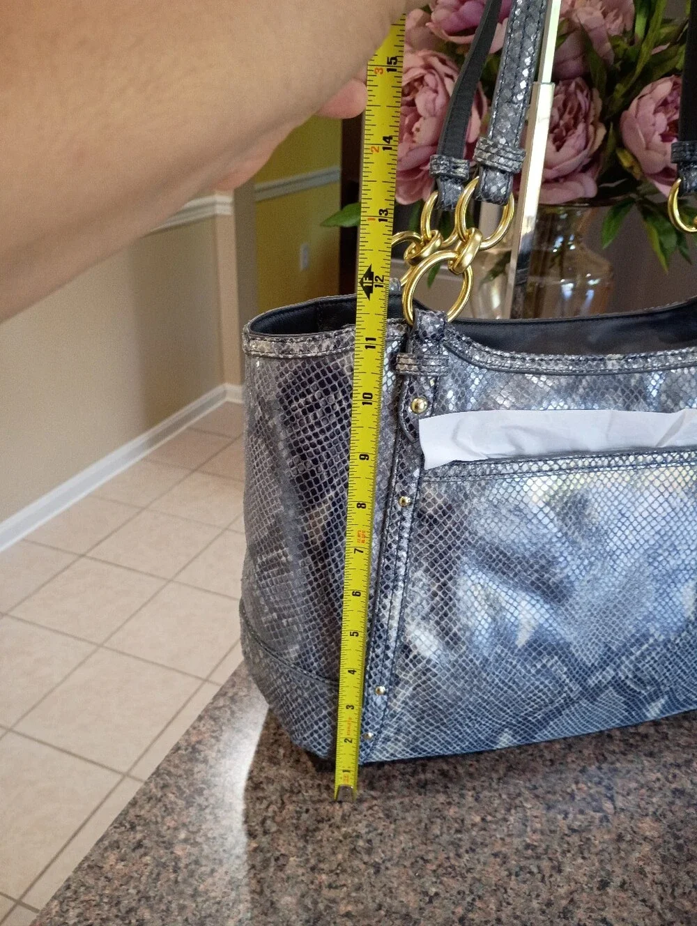 NWT Coach Alexandra Exotic Python Embossed Leather Bag
